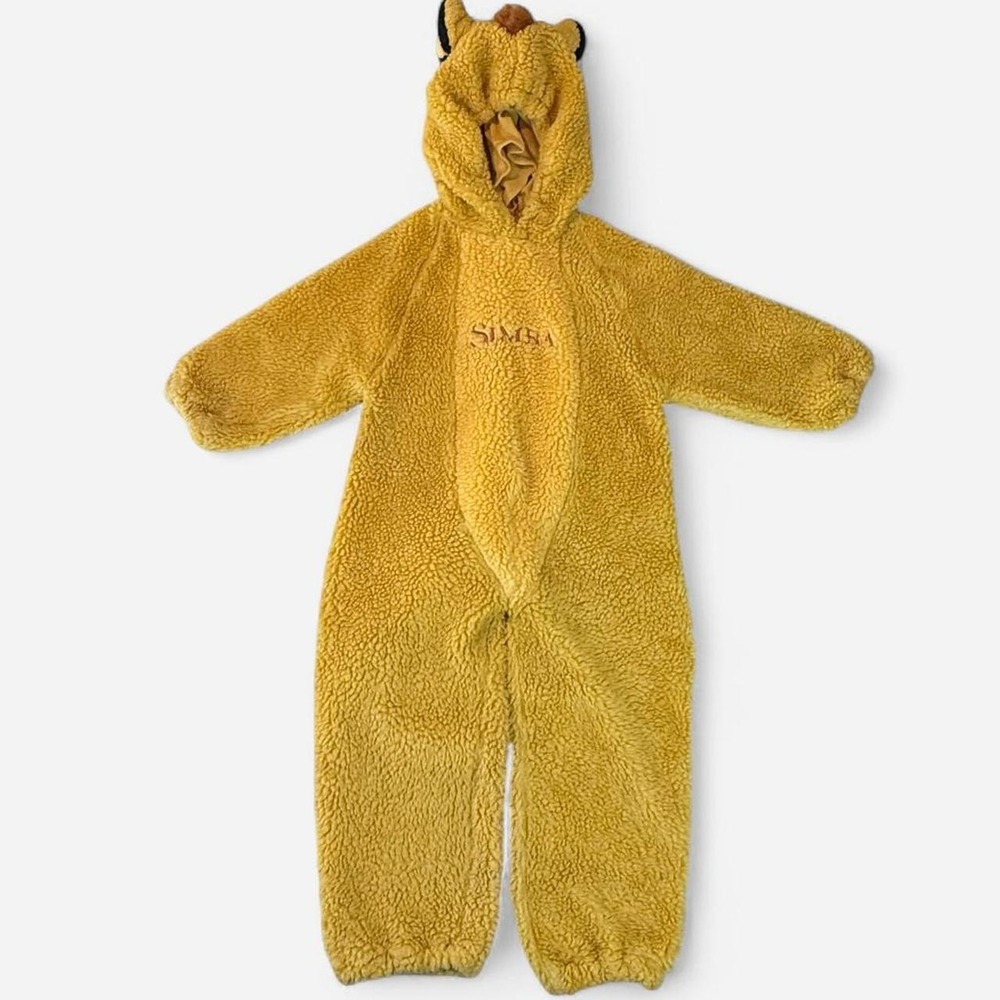 Disney Store Vintage The Lion King Simba Toddler Sherpa Jumpsuit Costume 4T-6